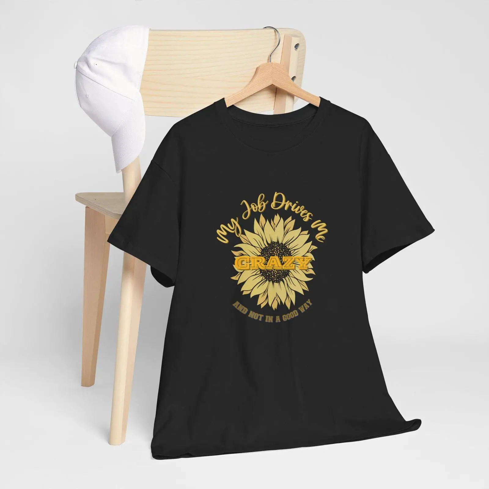 Vintage Fashion Jobs - ジョブTシャツ クレイジーワークにインスパイアされたヴィンテージ ウォッシュドデザイナー服 オム コンフォート ソフト