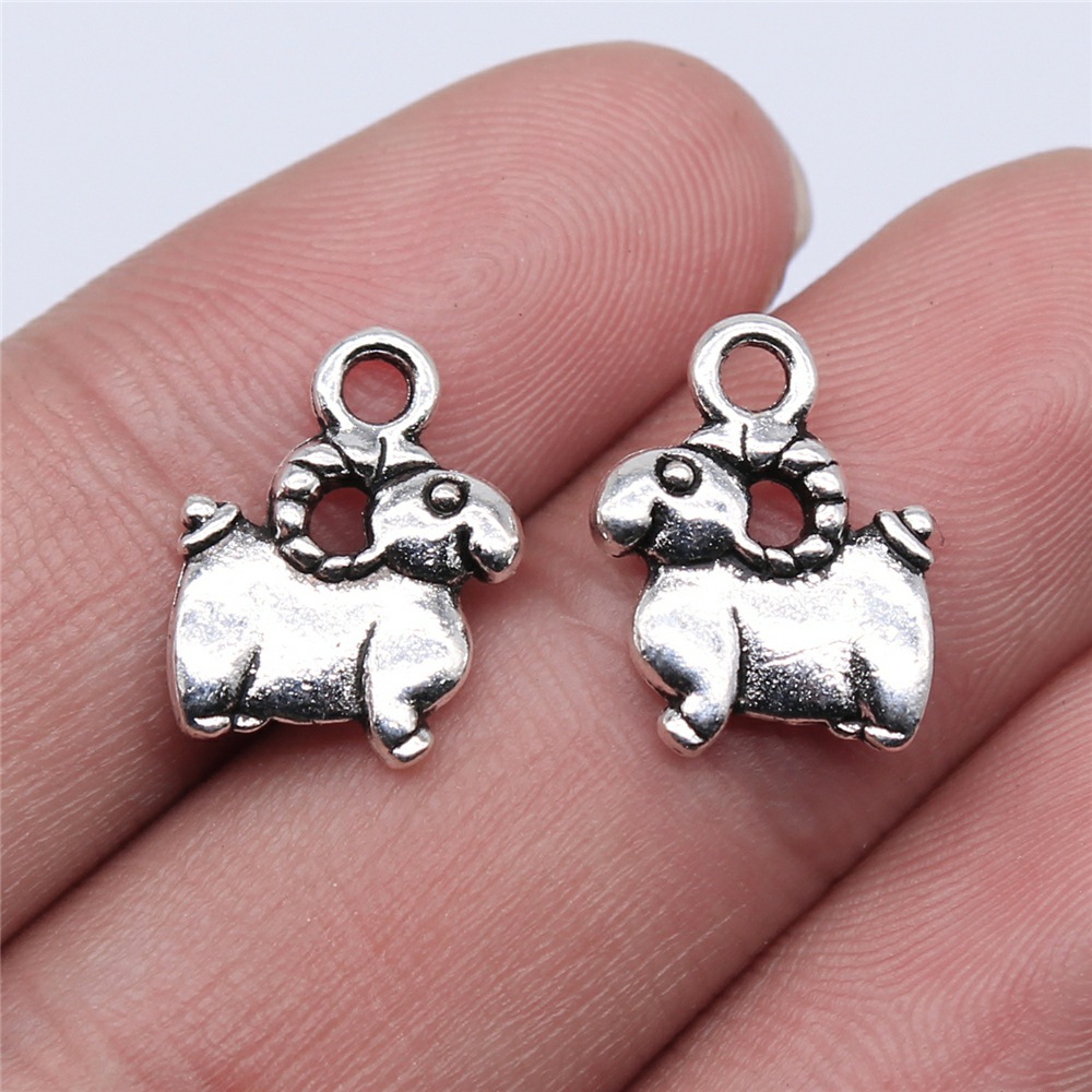 Vintage Fashion Words - 10 個 11x14mm アンティークシルバーカラー羊チャームペンダント DIY ヴィンテージジュエリーパーツ