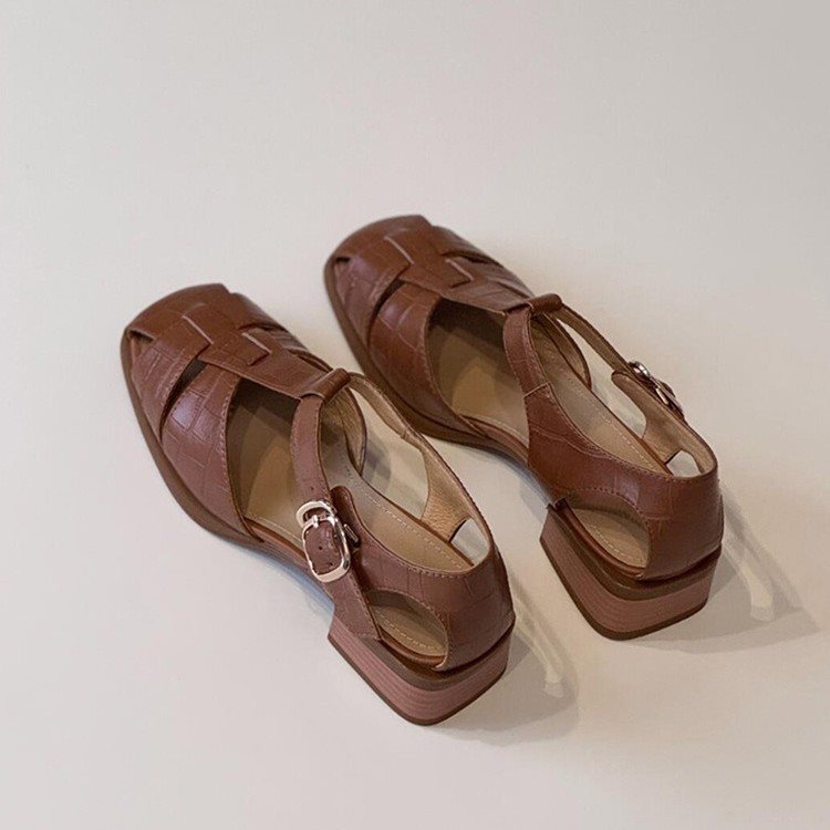 Vintage Fashion In 2026 - 女性のサンダル夏の新しいファッション織りヴィンテージ通気性ローマンシューズ軽量快適なバックルストラップカジュアルシューズ
