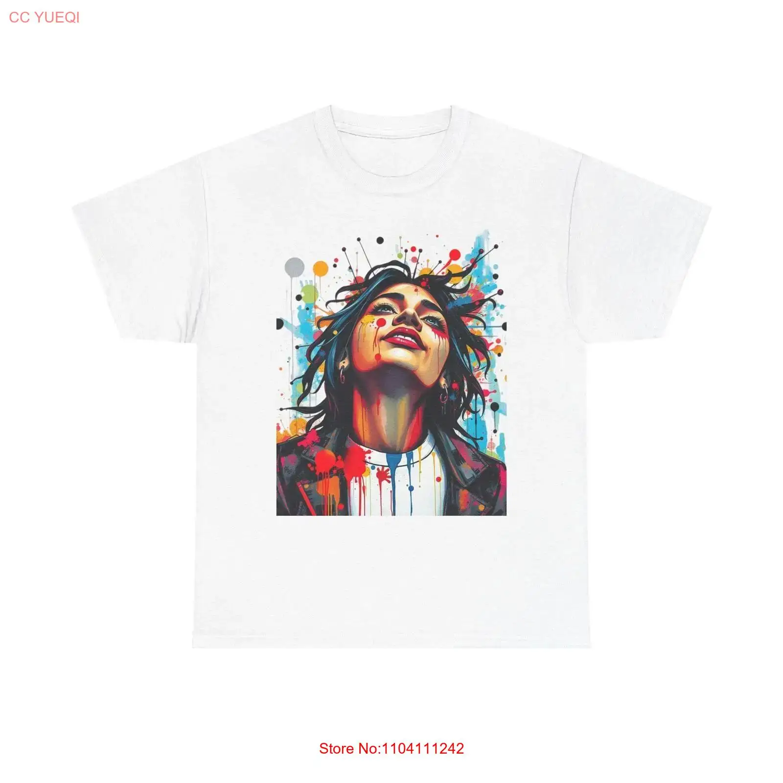 Vintage Fashion Outfits Men - カラフルなアート柄ヘビーコットンTシャツ、アーティスト向けヒップスタースタイル、カジュアルウェア、フェスティバル衣装、個性的なファッションステートメント、ヴィンテージウォッシュ加工