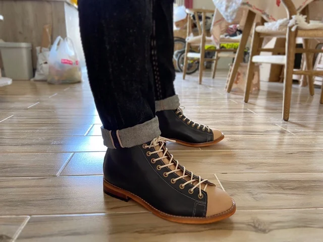 Vintage Fashion For Mens - ハイツーリングブーツメンズグッドイヤーウェルトヴィンテージブーツメンズレトロシューズチェルシーファッショントレンドドレスブラックデザートブーツメンズ