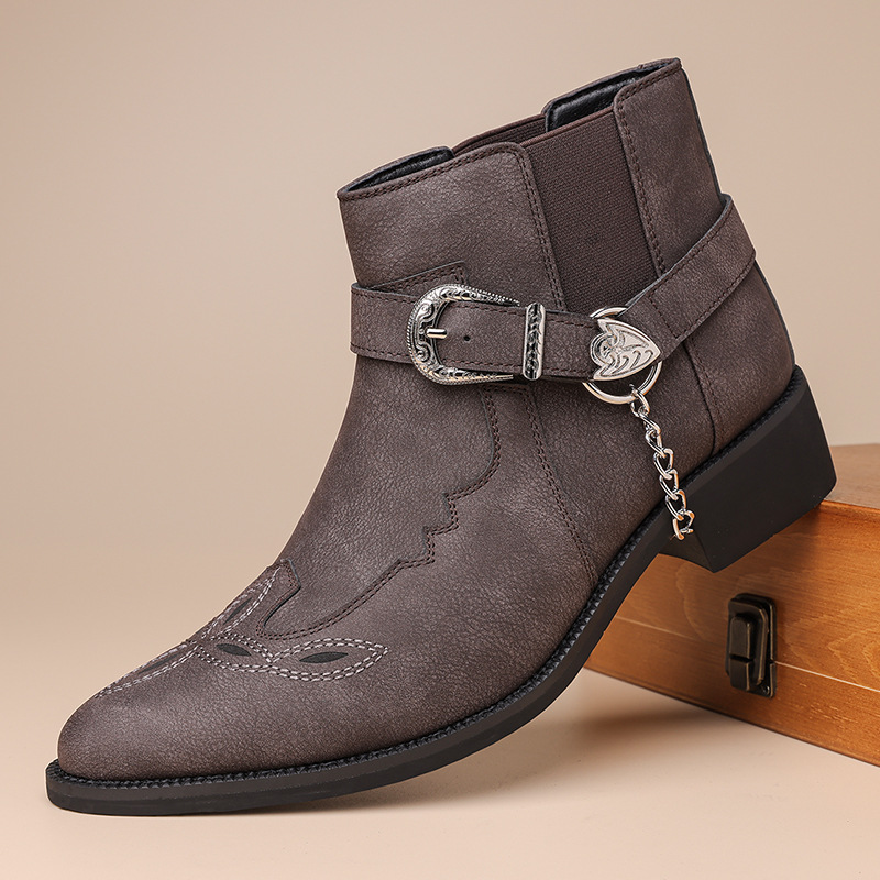 Vintage Fashion For Mens - ファッション新ブランド レトロ メンズ ヴィンテージ カウボーイブーツ レザー