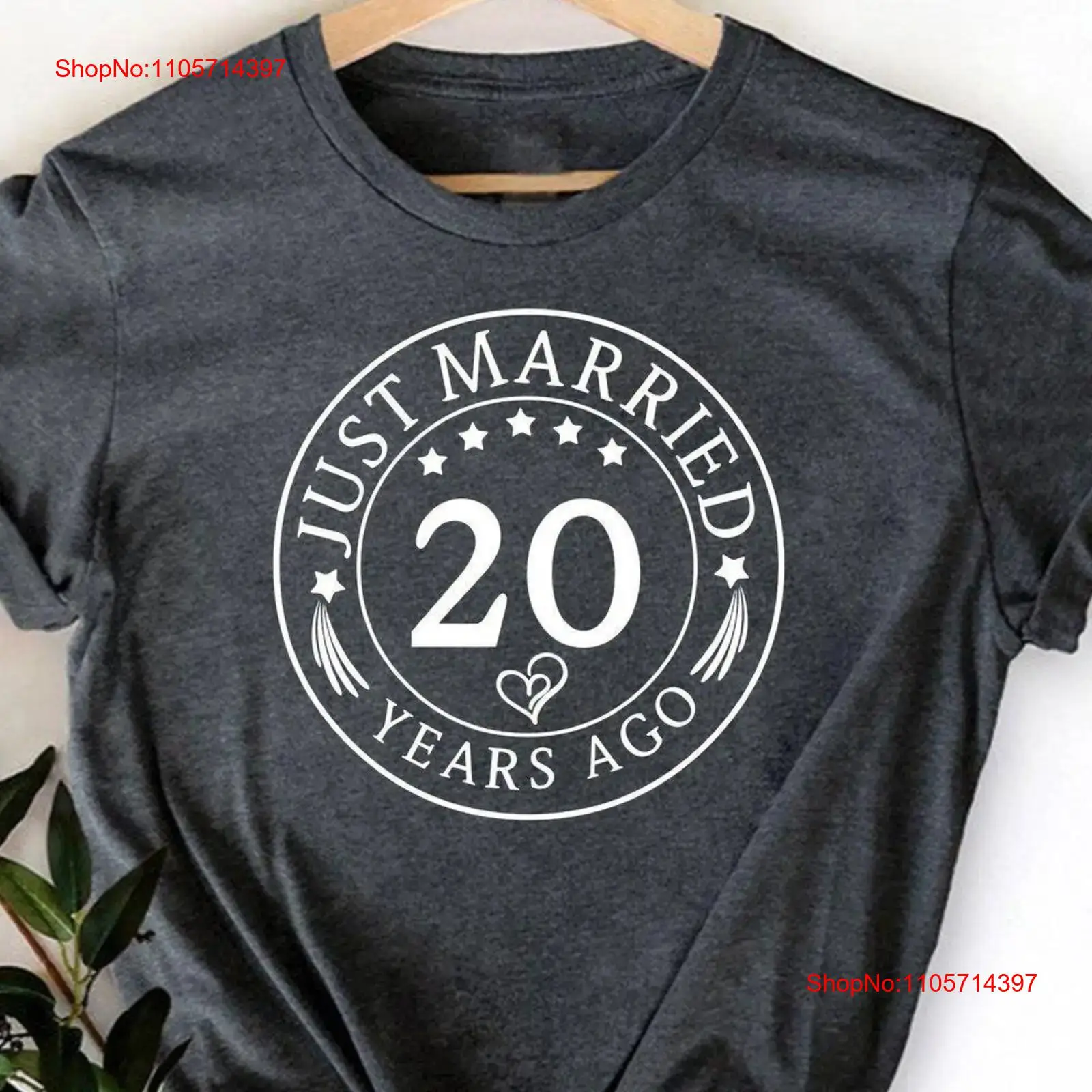 Vintage Fashion Hub - Just Married Tシャツ 妻と夫 ハネムーン 20周年記念