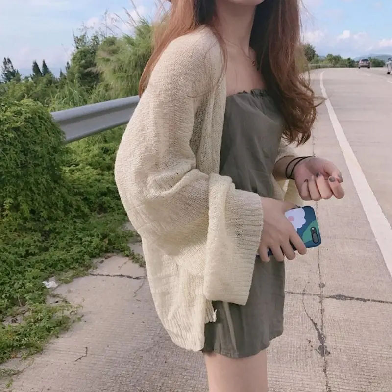 春秋の薄手のニットカーディガン女性用ヴィンテージカバーアップ - Crop Cardigan Vintage のレビューと価格