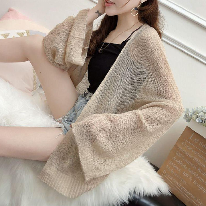 春秋の薄手のニットカーディガン女性用ヴィンテージカバーアップ - Crop Cardigan Vintage のレビューと価格