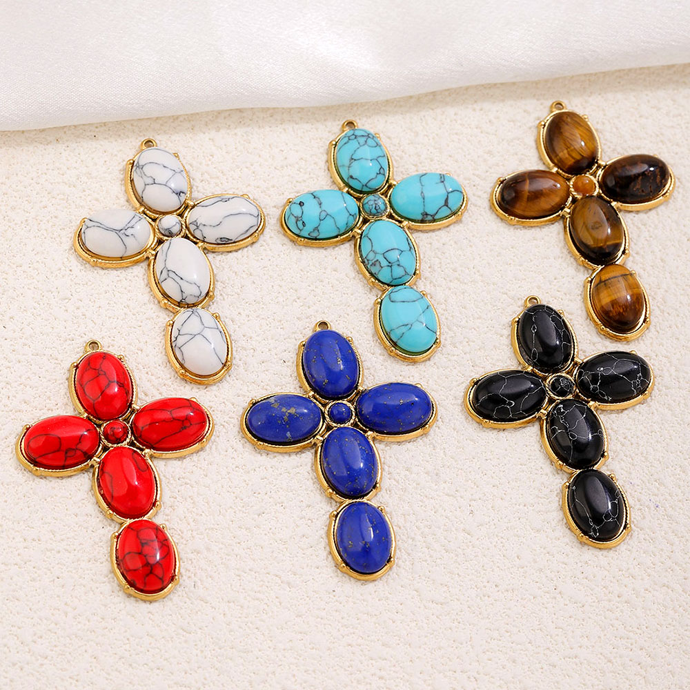 ステンレス製チャーム ヴィンテージ風大型クロスペンダントチャ - Vintage Fashion Words のレビューと価格