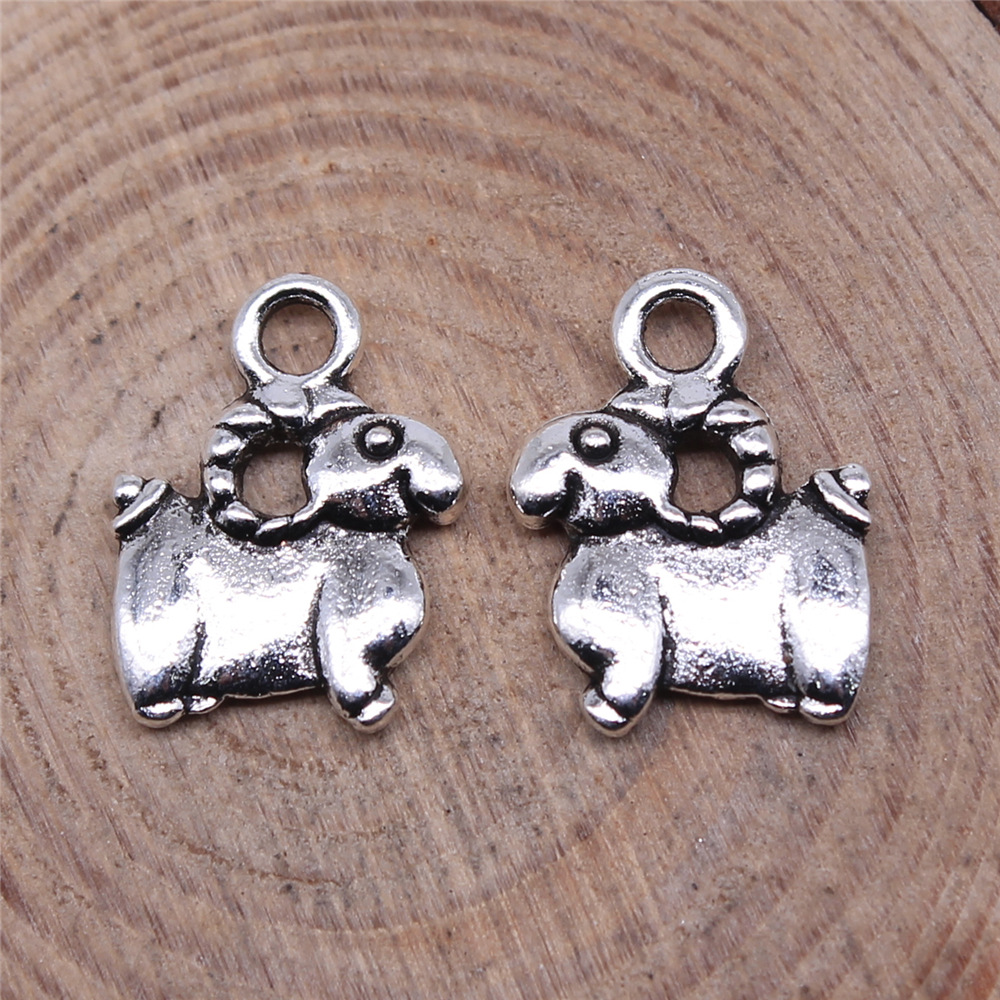 10 個 11x14mm アンティークシルバーカラー羊チャー - Vintage Fashion Words のレビューと価格