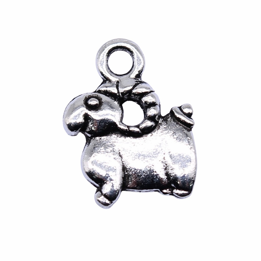 10 個 11x14mm アンティークシルバーカラー羊チャー - Vintage Fashion Words のレビューと価格