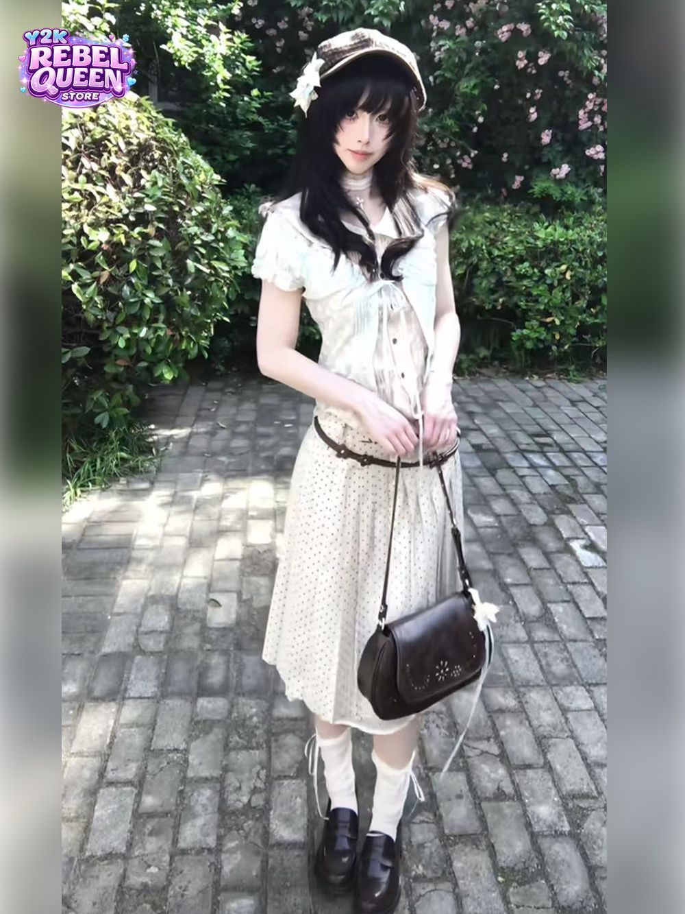 日本のヴィンテージ風スイートコケットスカートセット、女性用ポ - Crop Cardigan Vintage のレビューと価格