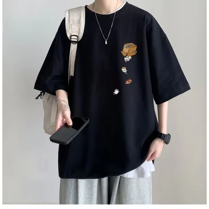 M-4XL 男性特大韓国ファッションルーズアメリカンヴィンテ - Vintage Fashion Outfits Men のレビューと価格