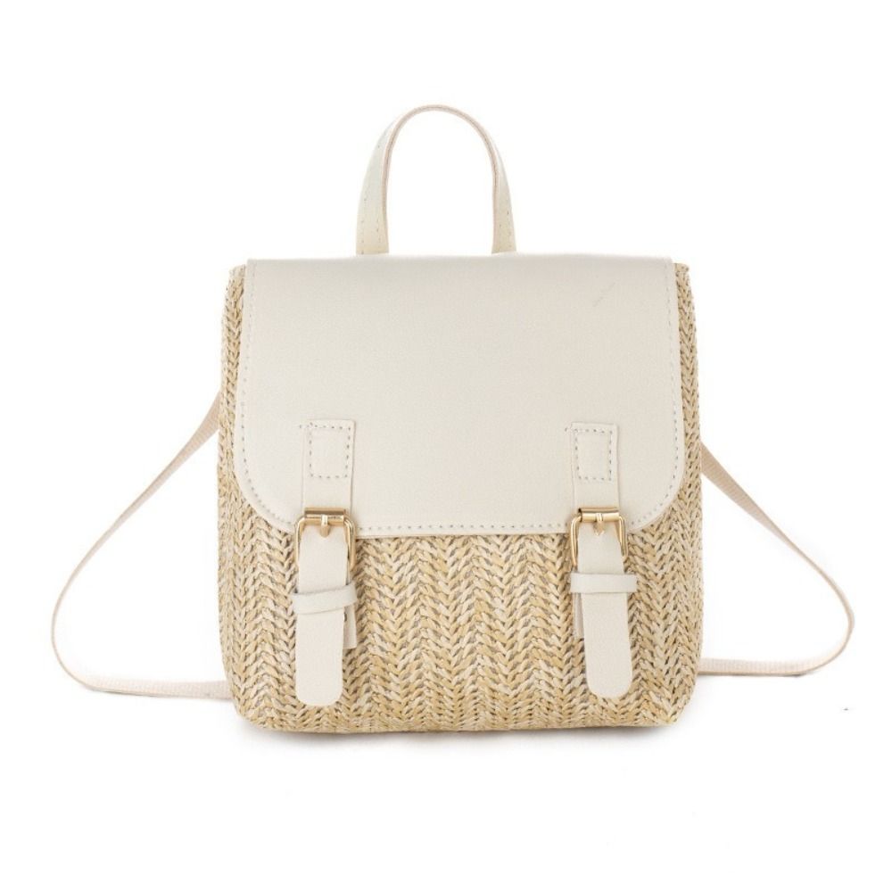 多用途バッグ PU レザーわらバックパックレトロデザインエレ - Vintage Fashion Look のレビューと価格