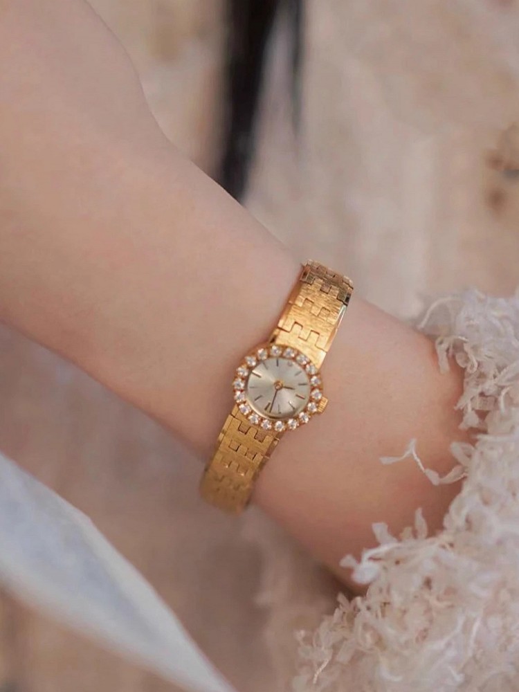 ヴィンテージ女性用金メッキダイヤモンドクォーツ腕時計 エレガ - Vintage Fashion Ideas のレビューと価格