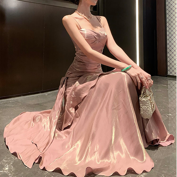女性の夏の新しいエレガントなフリルマキシドレスライトラグジュ - Vintage Fashion Events のレビューと価格