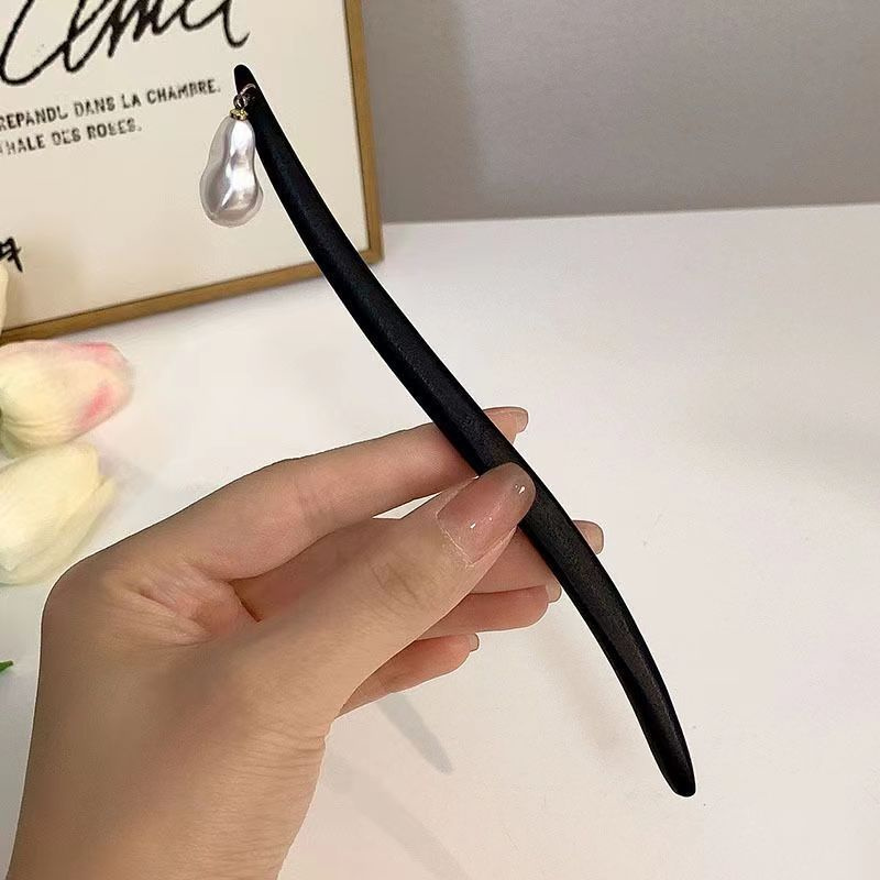 ヴィンテージ中国風の木製花ヘアスティックパールヘアピンジュエ - Vintage Fashion Words のレビューと価格