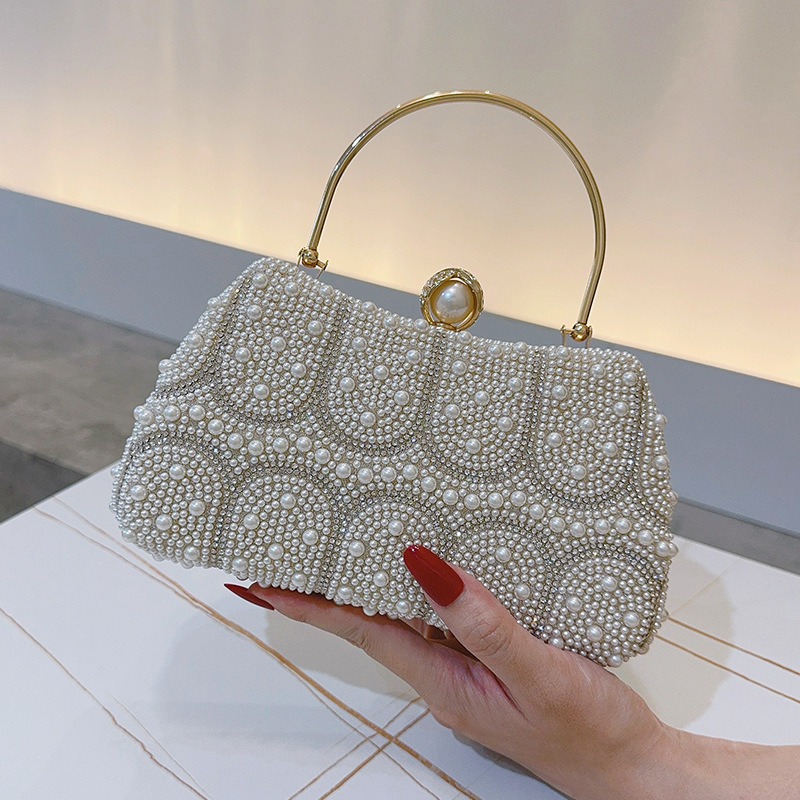 2025年ヴィンテージパールビーズクラッチバッグ、女性用刺繍 - Vintage Fashion Events のレビューと価格