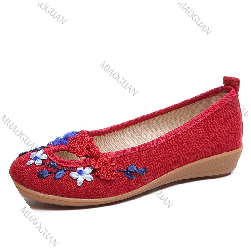 刺繍入り女性用コンフォートウェッジプラットフォームシューズ、 - Vintage Fashion Heels のレビューと価格