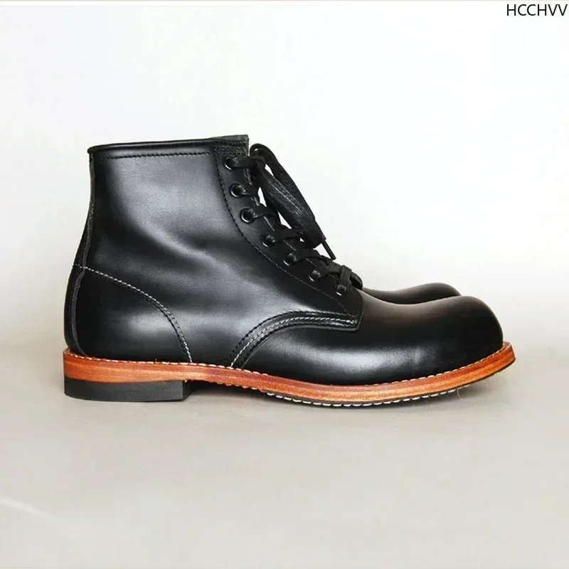 男性用の手作り本革アンクルブーツ,ヴィンテージ,カジュアル, - Vintage Fashion For Mens のレビューと価格