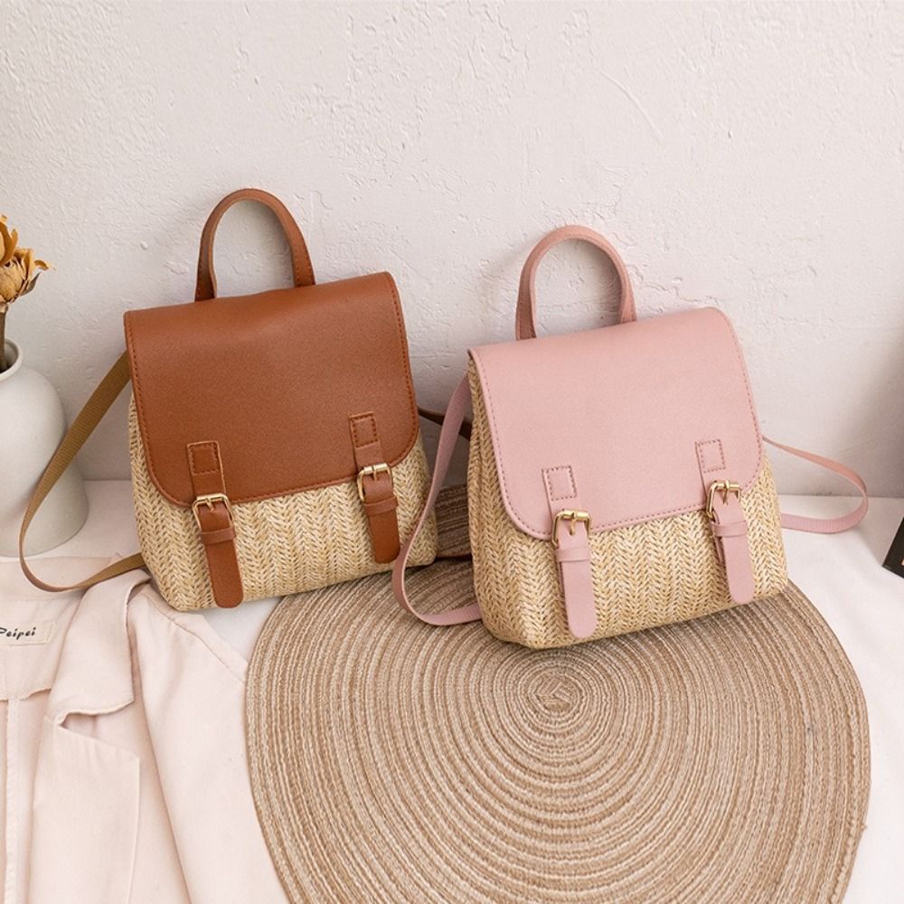 ファッションPUレザーストローバックパックレトロデザインヴィ - Vintage Fashion Look のレビューと価格