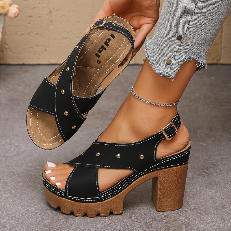 ヴィンテージスーパーハイヒールクロスストラップグラディエータ - Vintage Fashion Heels のレビューと価格