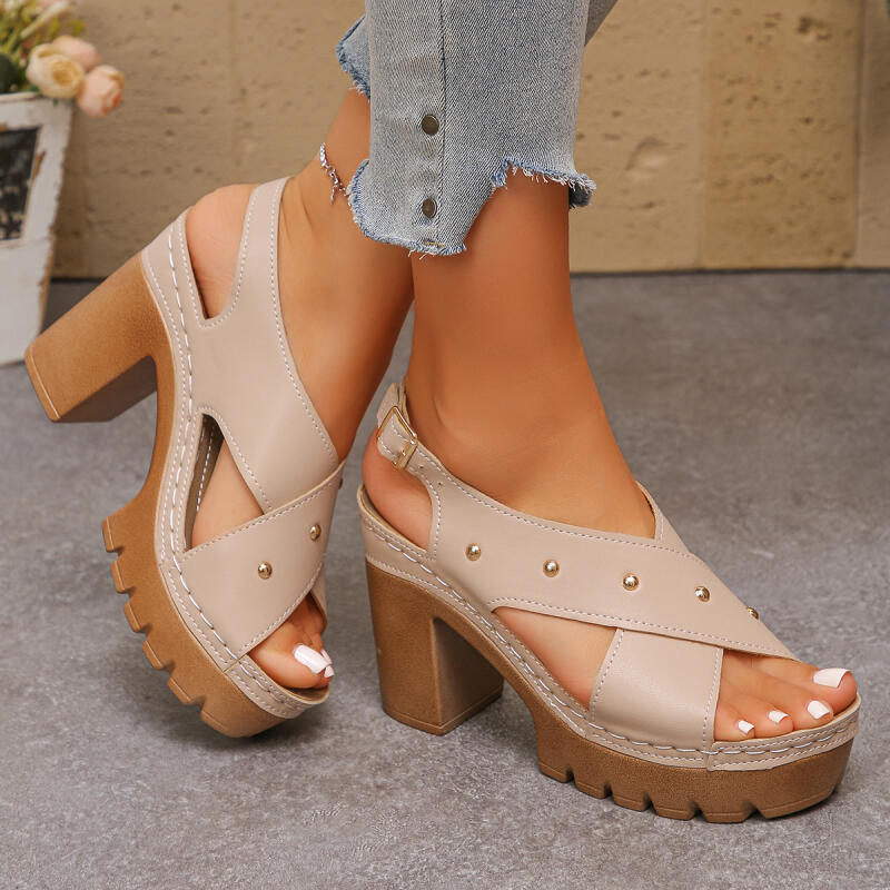 ヴィンテージスーパーハイヒールクロスストラップグラディエータ - Vintage Fashion Heels のレビューと価格